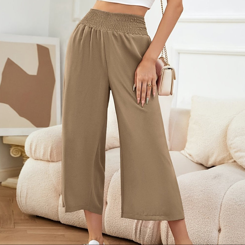 Elegante Cropped-Sommerhose mit weitem Bein