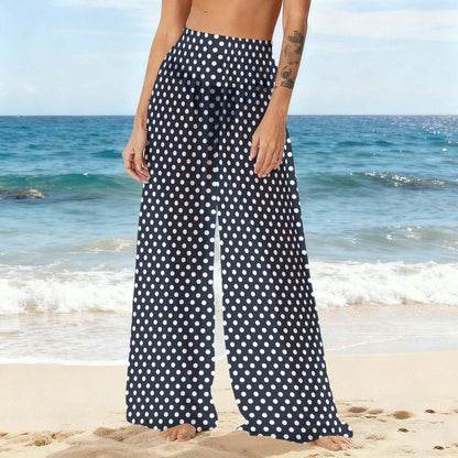 Sheer Polka Dot Beach Cover-Up Pants