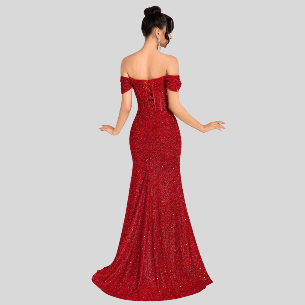 Vestido de Lentejuelas de Un Hombro