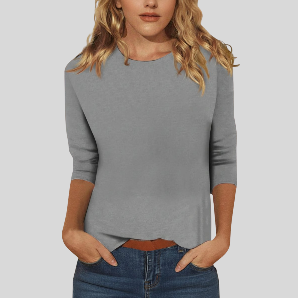 Women Elegant Three Quarter Sleeve Going Out Top Smart Casual Blouse
