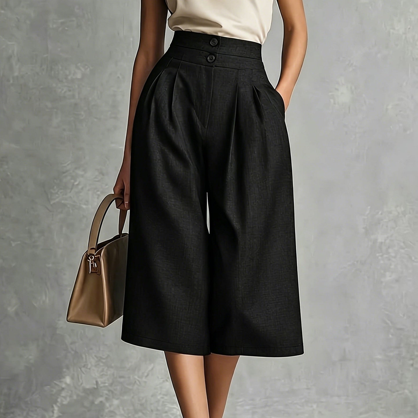 High Waist Cropped Summer Pants