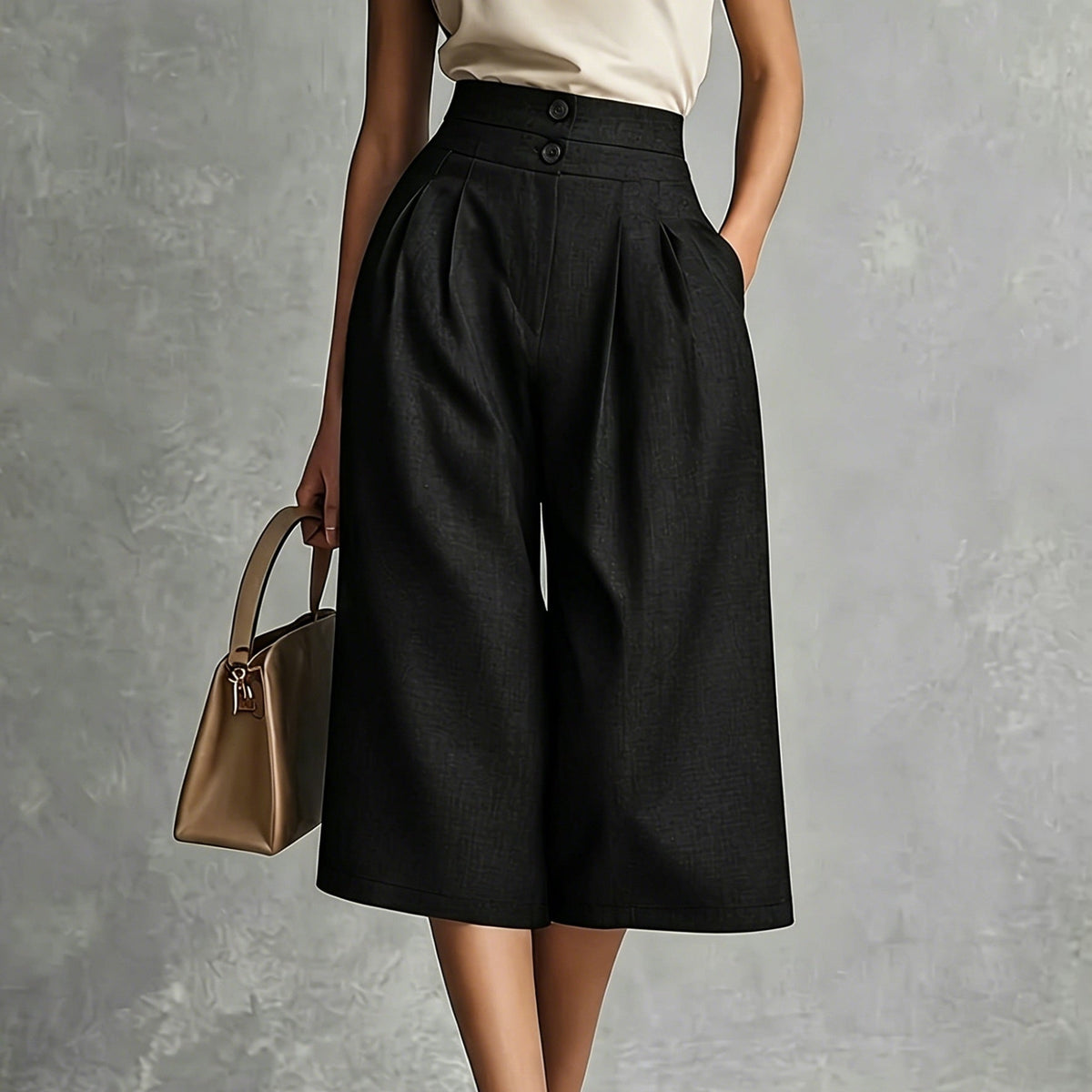 Hoch taillierte Cropped-Sommerhose