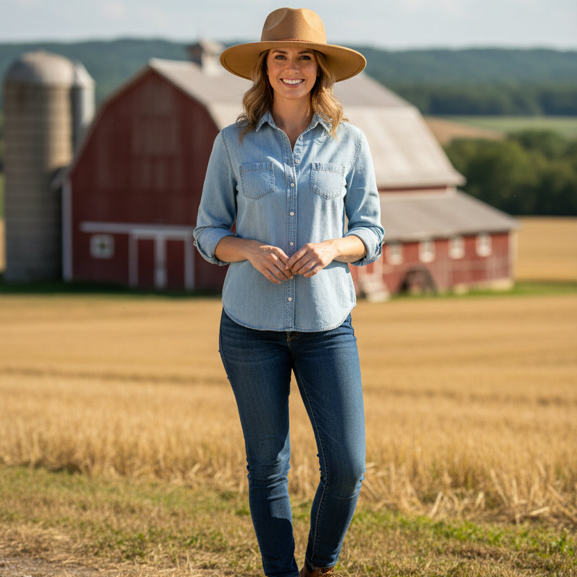 Chic Suede Wide-Brimmed Fedora Hat with Belt Accent