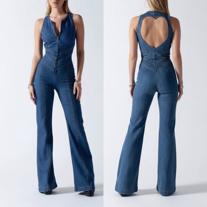 Glamorous Bodycon Jumpsuit with Sweetheart Neckline and Sleek Open Back