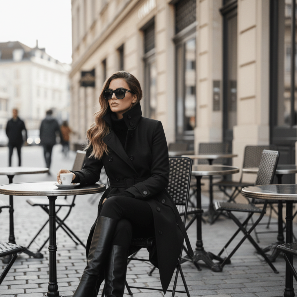 Sophisticated High Collar Trench Coat for Refined Seasonal Elegance