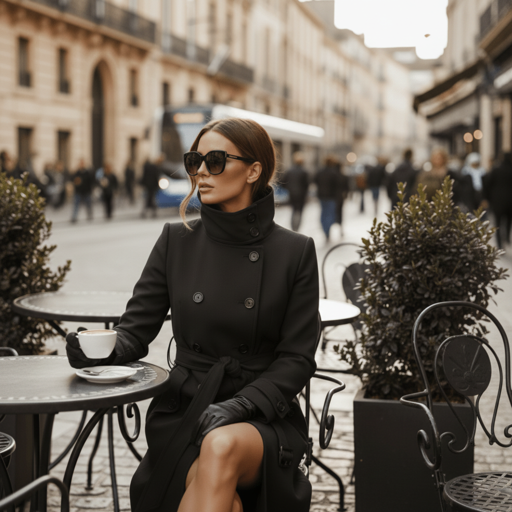 Sophisticated High Collar Trench Coat for Refined Seasonal Elegance