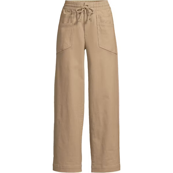 Damen High Waist Gerade Bein Kordelzug Knöchellange Hose Lässige Passform
