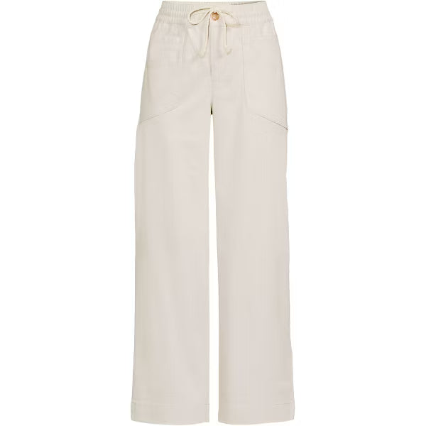 Damen High Waist Gerade Bein Kordelzug Knöchellange Hose Lässige Passform