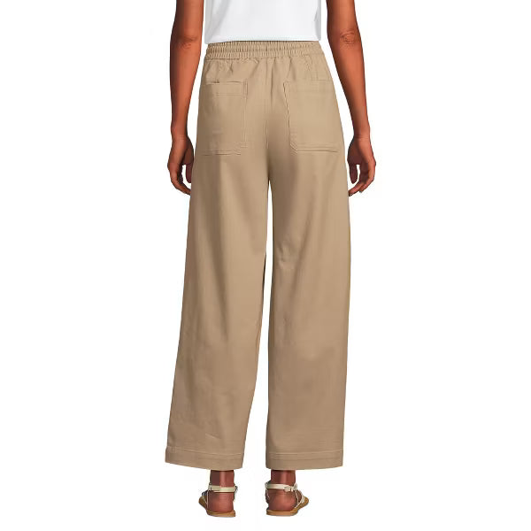 Damen High Waist Gerade Bein Kordelzug Knöchellange Hose Lässige Passform