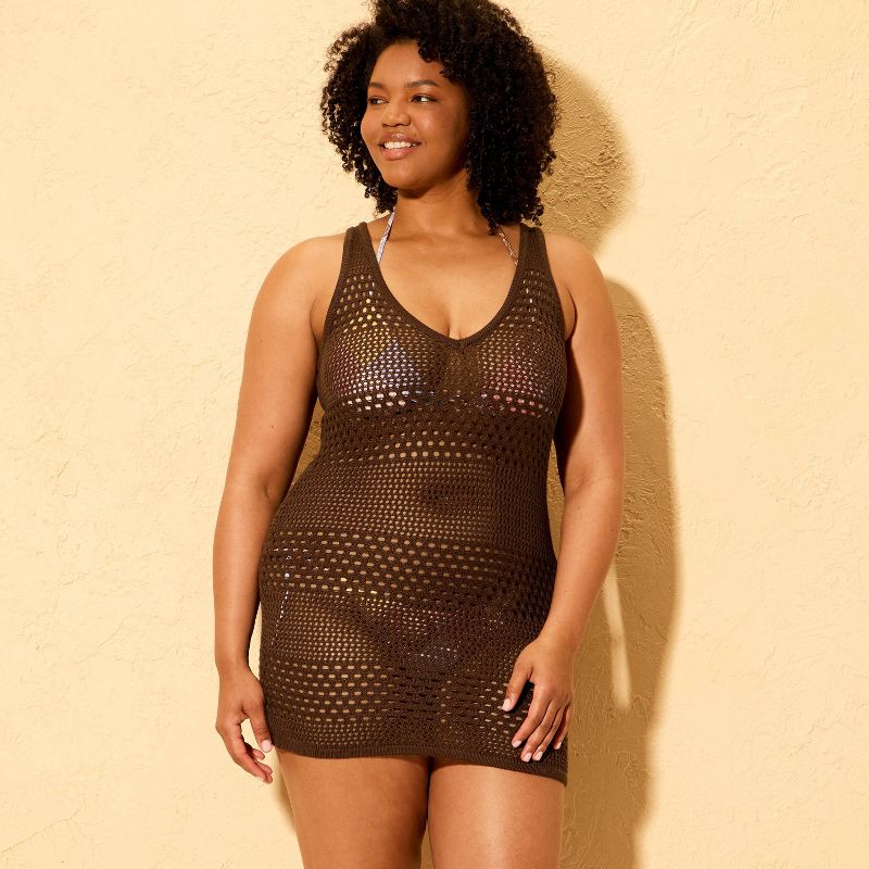 Damen Häkel-Badeüberwurf Mini-Kleid Leichtes Strandoutfit