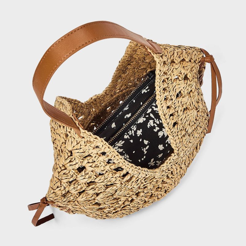 Women Straw Crochet Tassel Shoulder Bag Summer Beach Tote