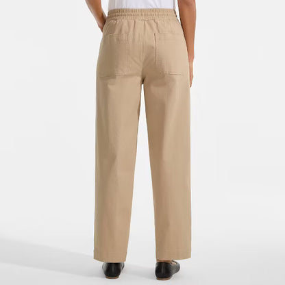 Women High Rise Straight Leg Drawstring Ankle Pants Casual Fit