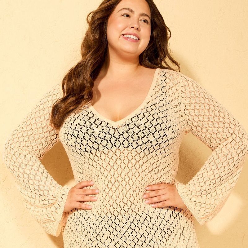Damen Häkel-Überwurfkleid Leichtes Strand-Sommeroutfit