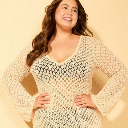Women Crochet Cover Up Dress Lightweight Beach Summer Outfit
