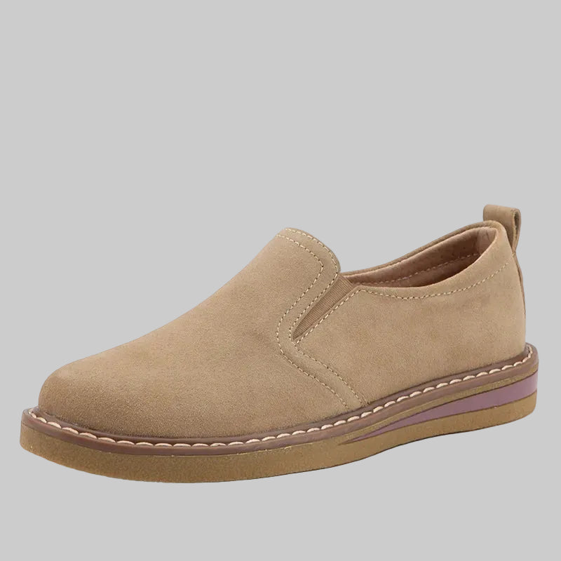 Elegante flache Loafers aus echtem Leder mit Schlupfdesign