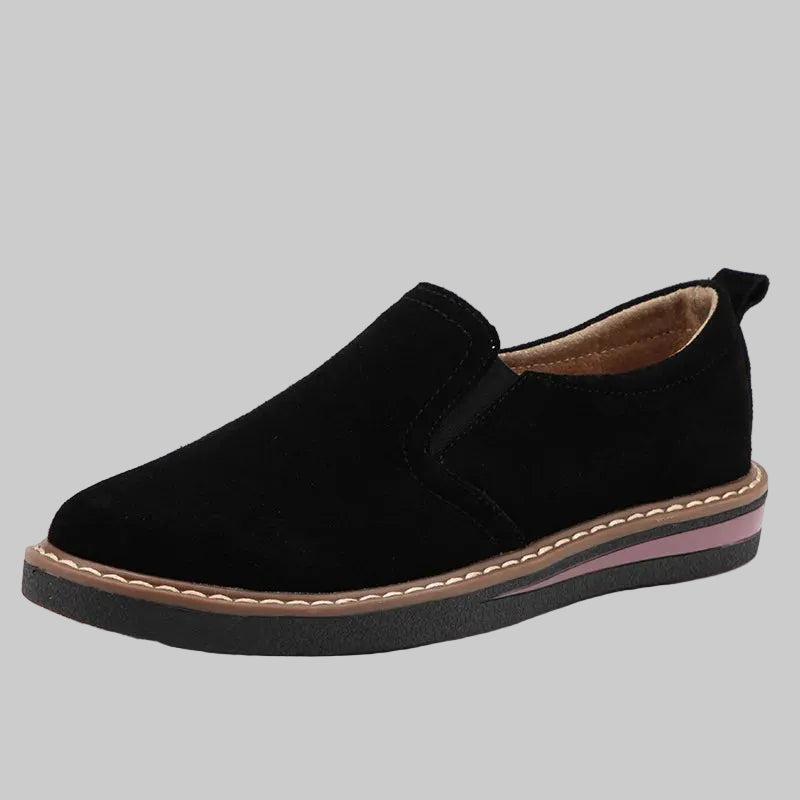 Elegante flache Loafers aus echtem Leder mit Schlupfdesign