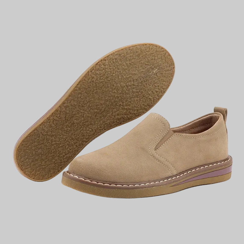 Elegante flache Loafers aus echtem Leder mit Schlupfdesign