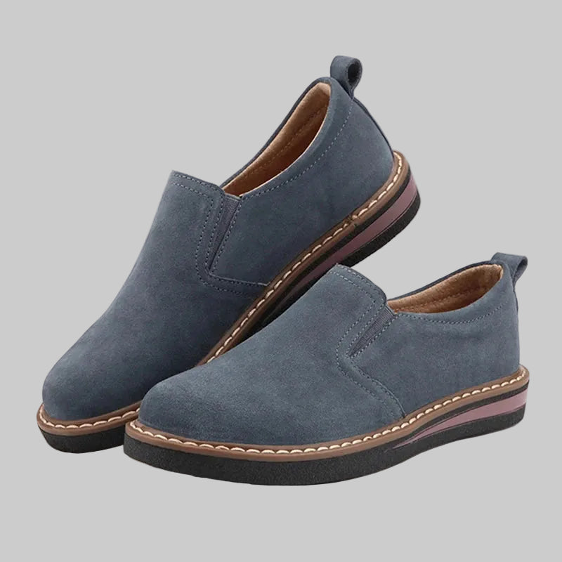 Elegante flache Loafers aus echtem Leder mit Schlupfdesign