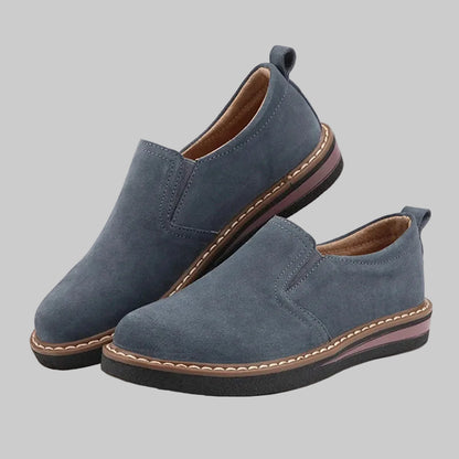 Sophisticated Genuine Leather Flat Loafers with Slip On Design