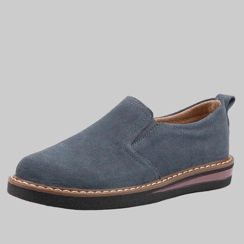 Elegante flache Loafers aus echtem Leder mit Schlupfdesign