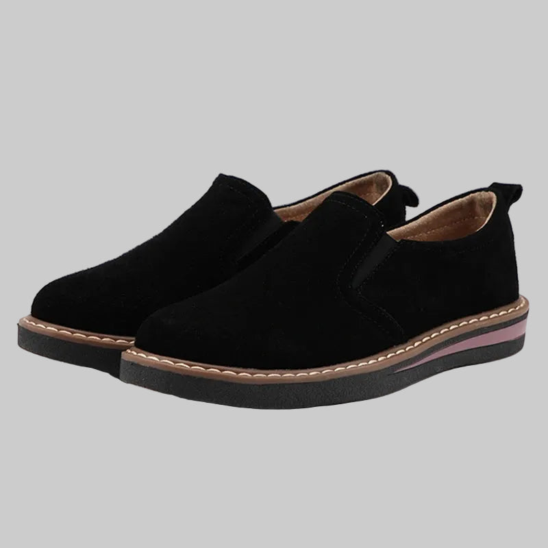 Elegante flache Loafers aus echtem Leder mit Schlupfdesign