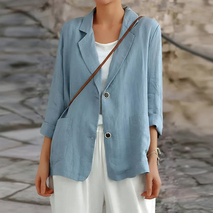 Blazer leggero in lino raffinato per uno stile professionale semplice