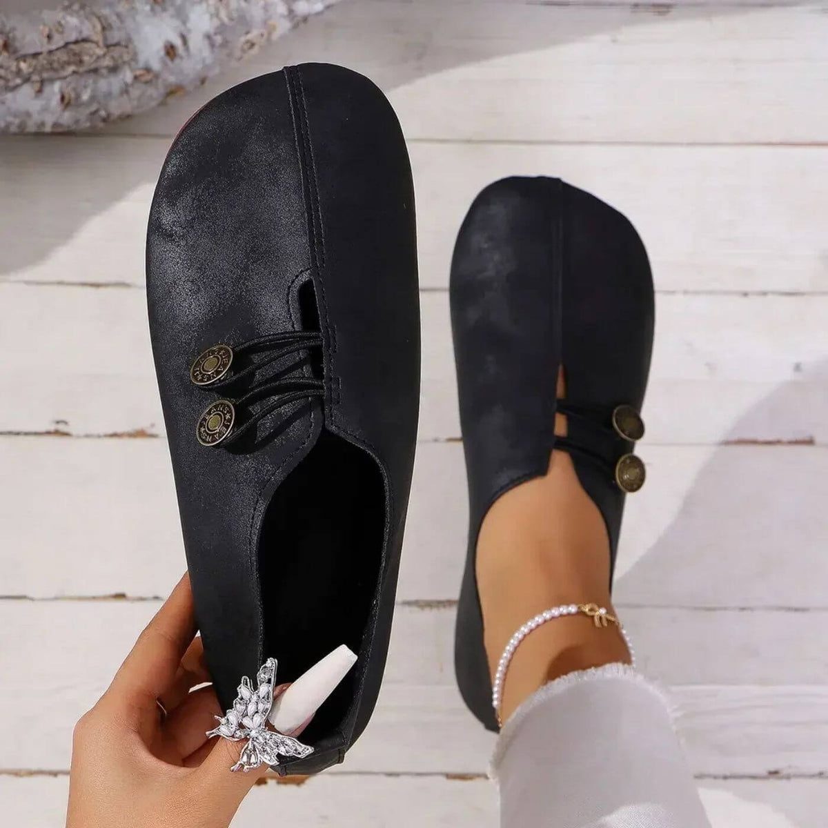 Vintage Minimalist Slip-On Flat Shoes