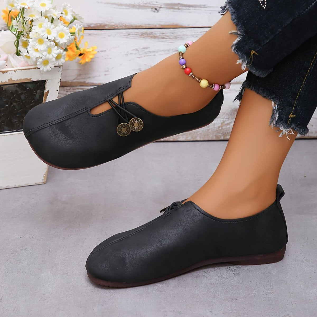 Vintage Minimalist Slip-On Flat Shoes