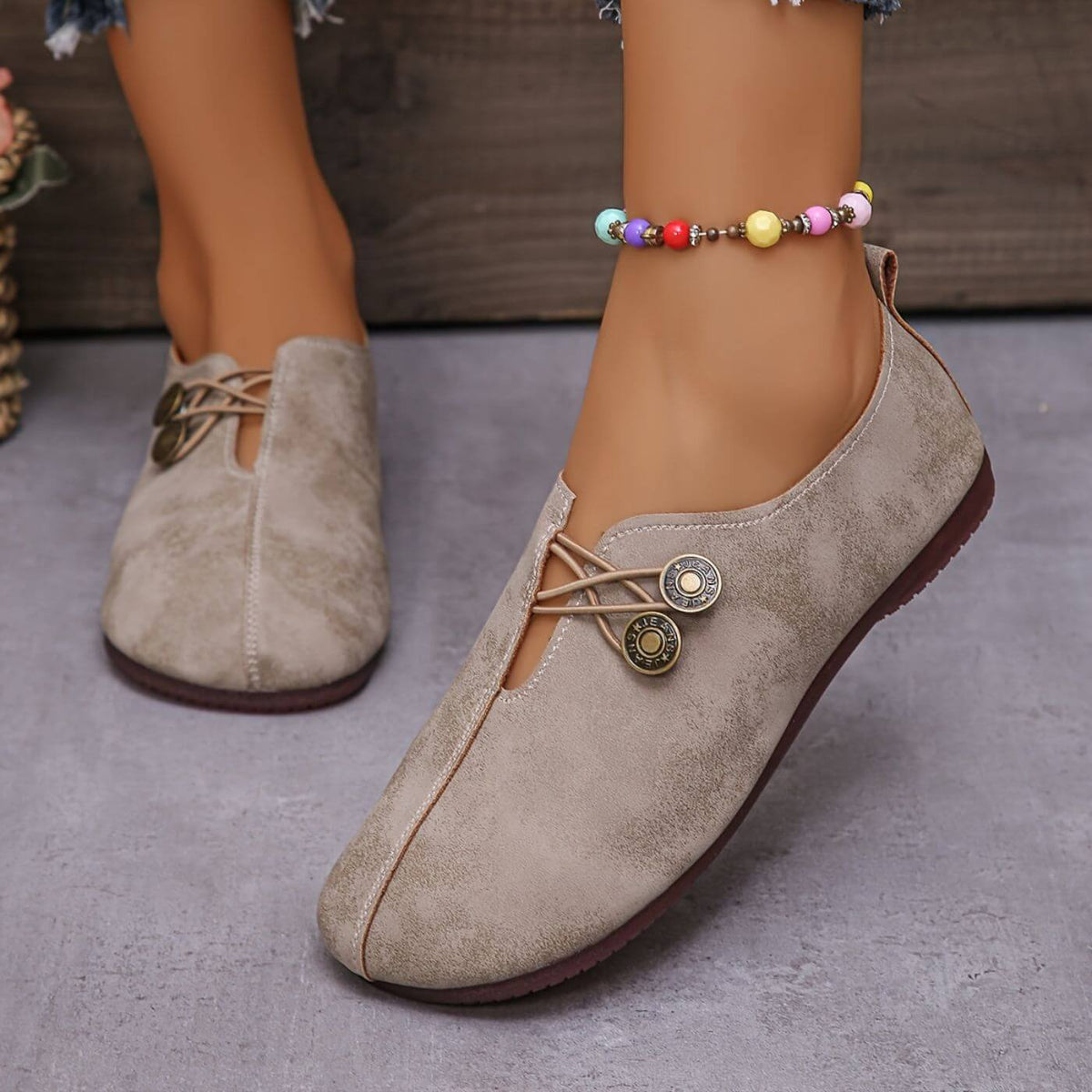Vintage Minimalist Slip-On Flat Shoes