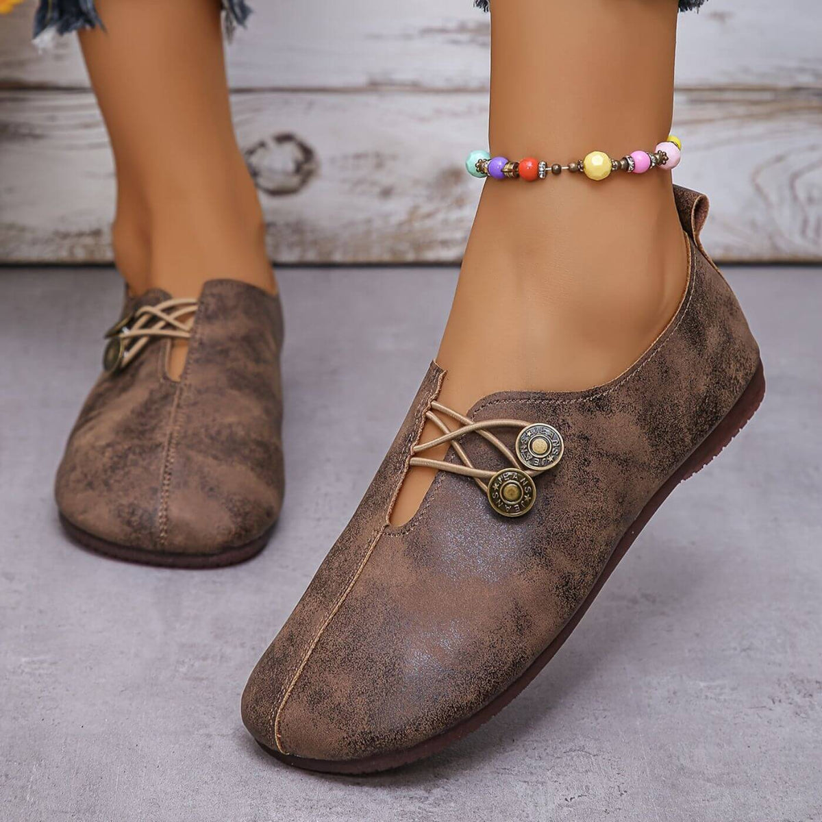 Vintage Minimalist Slip-On Flat Shoes