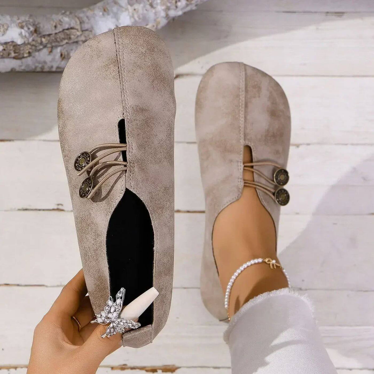Vintage Minimalist Slip-On Flat Shoes