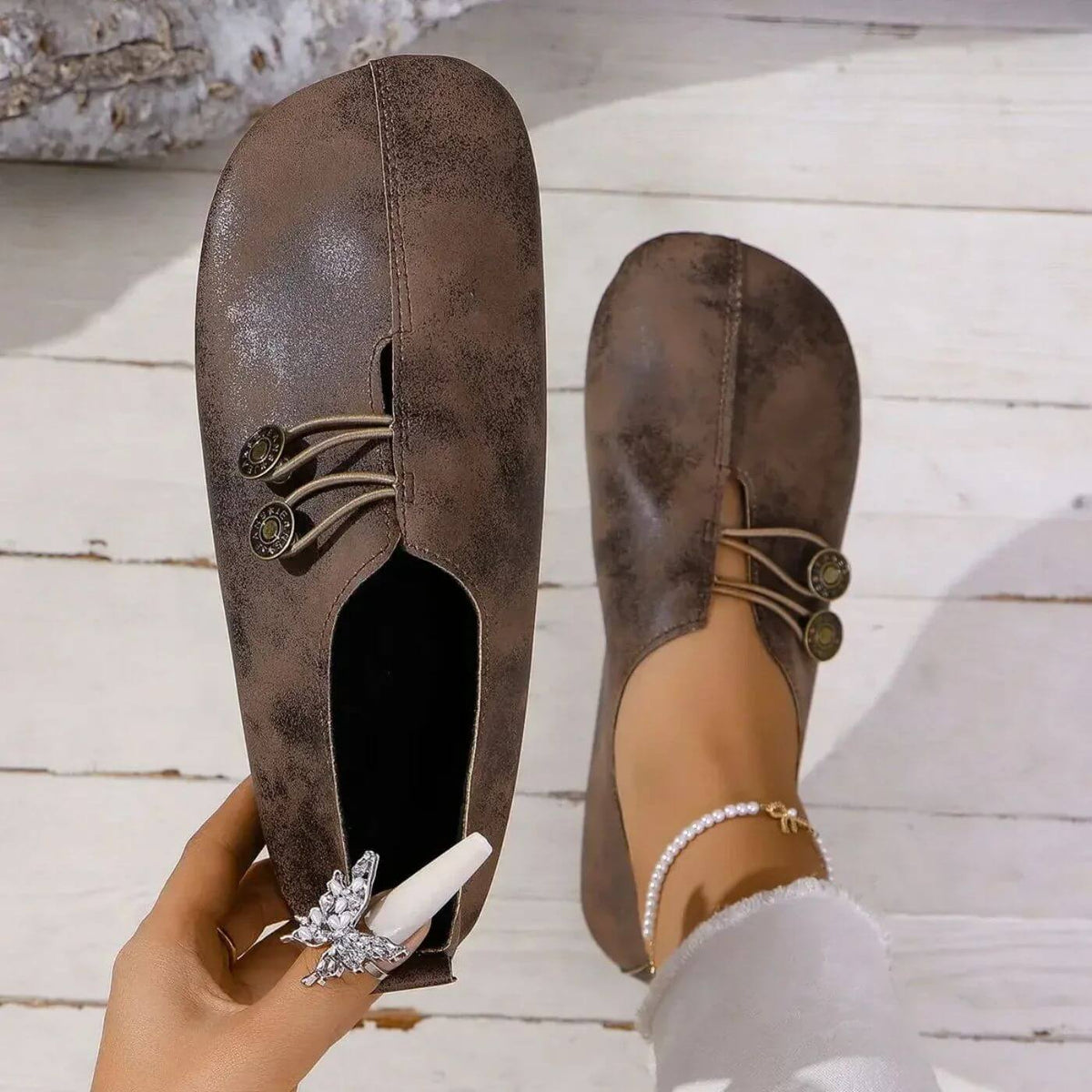 Vintage Minimalist Slip-On Flat Shoes