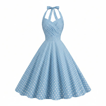 Polkadiva Kleid – Vintage Halter Eleganz