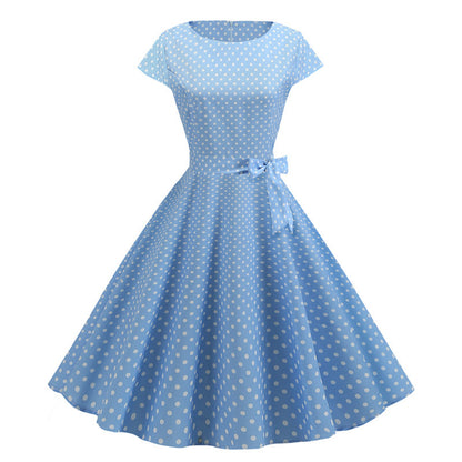 Retrodot Midi Dress – Timeless Vintage Charm