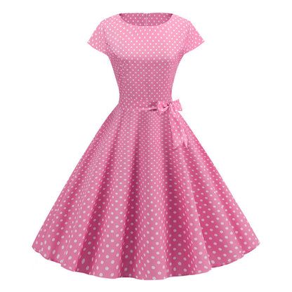 Retrodot Midi Dress – Timeless Vintage Charm