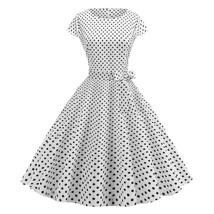Retrodot Midi Dress – Timeless Vintage Charm