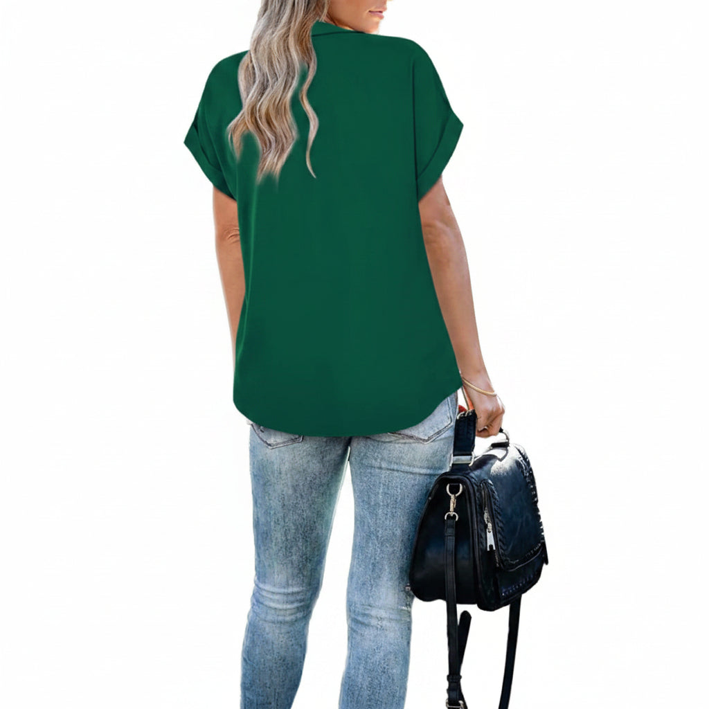 Legere Chiffonbluse mit kurzen Ärmeln