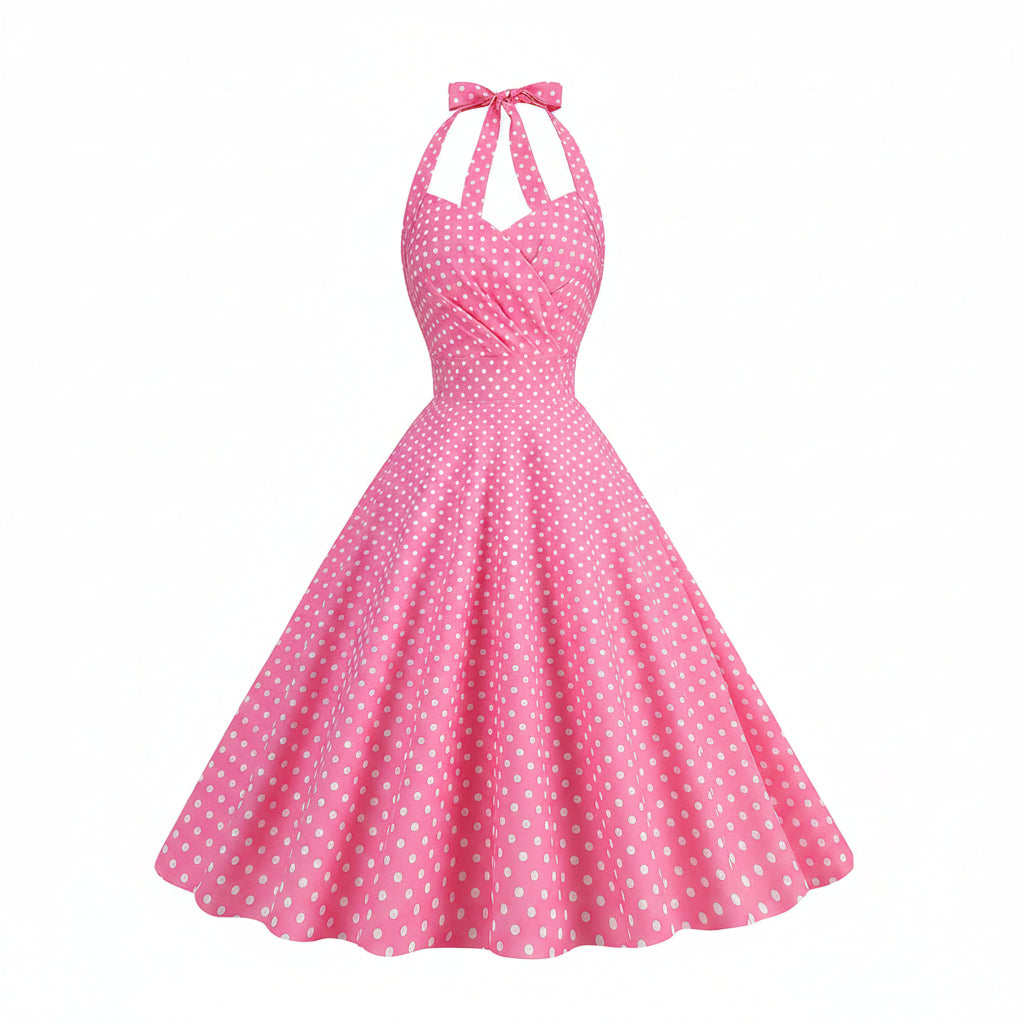 Polkadiva Kleid – Vintage Halter Eleganz