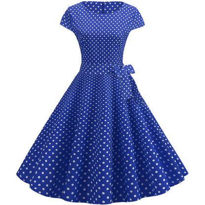 Retrodot Midi Dress – Timeless Vintage Charm