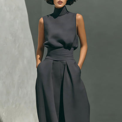 Minimalist Linen Stand Collar Set