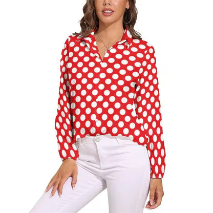 Classic Black & White Polka Dot Vintage Blouse