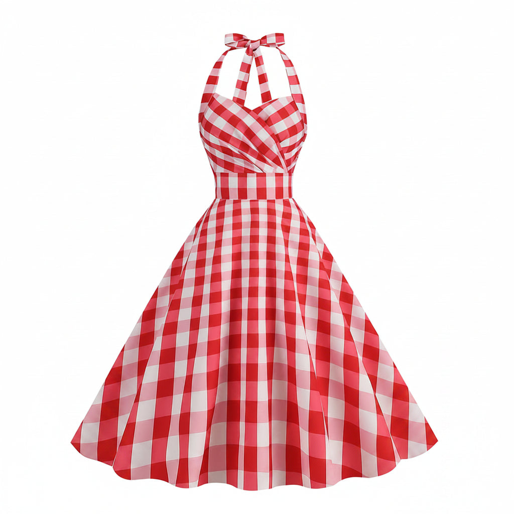 Polkadiva Kleid – Vintage Halter Eleganz