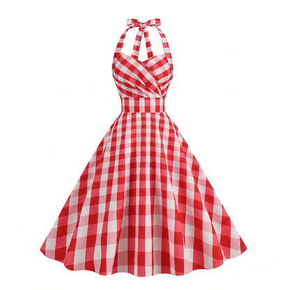 Polkadiva Kleid – Vintage Halter Eleganz