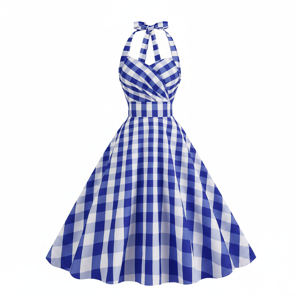 Polkadiva Kleid – Vintage Halter Eleganz