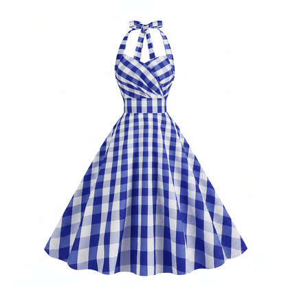 Polkadiva Kleid – Vintage Halter Eleganz