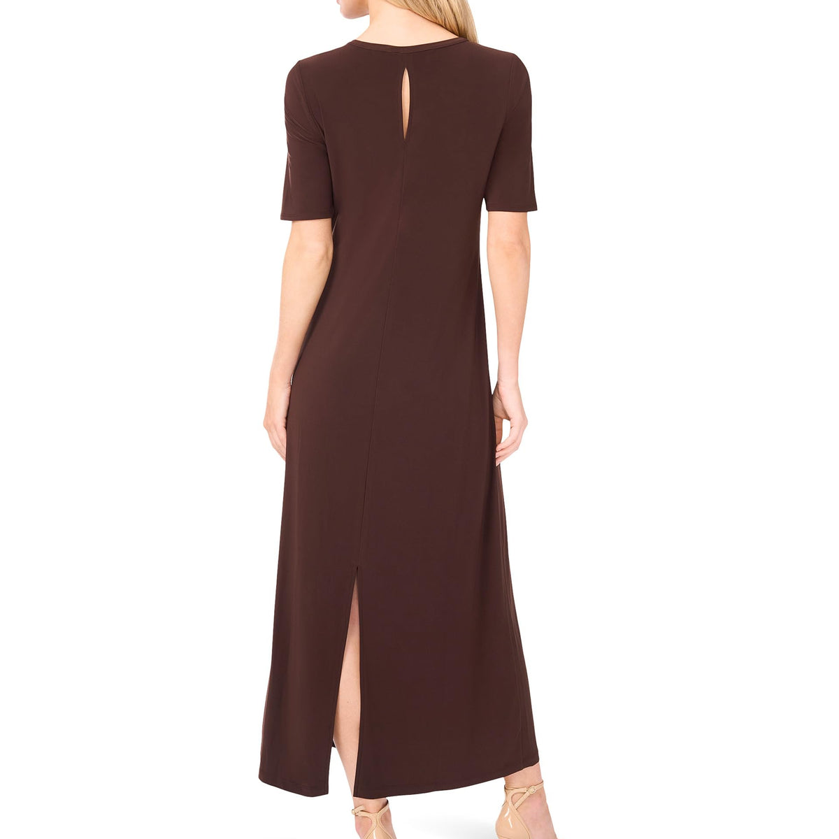 Maxikleid mit 3/4-Ärmeln – Eleganz im Animal Print