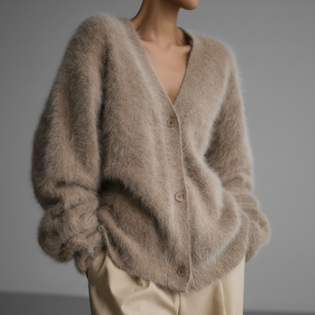 Refined Oversized Button-Up Cardigan for Modern Layered Style