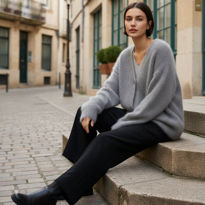 Refined Oversized Button-Up Cardigan for Modern Layered Style