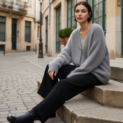 Refined Oversized Button-Up Cardigan for Modern Layered Style