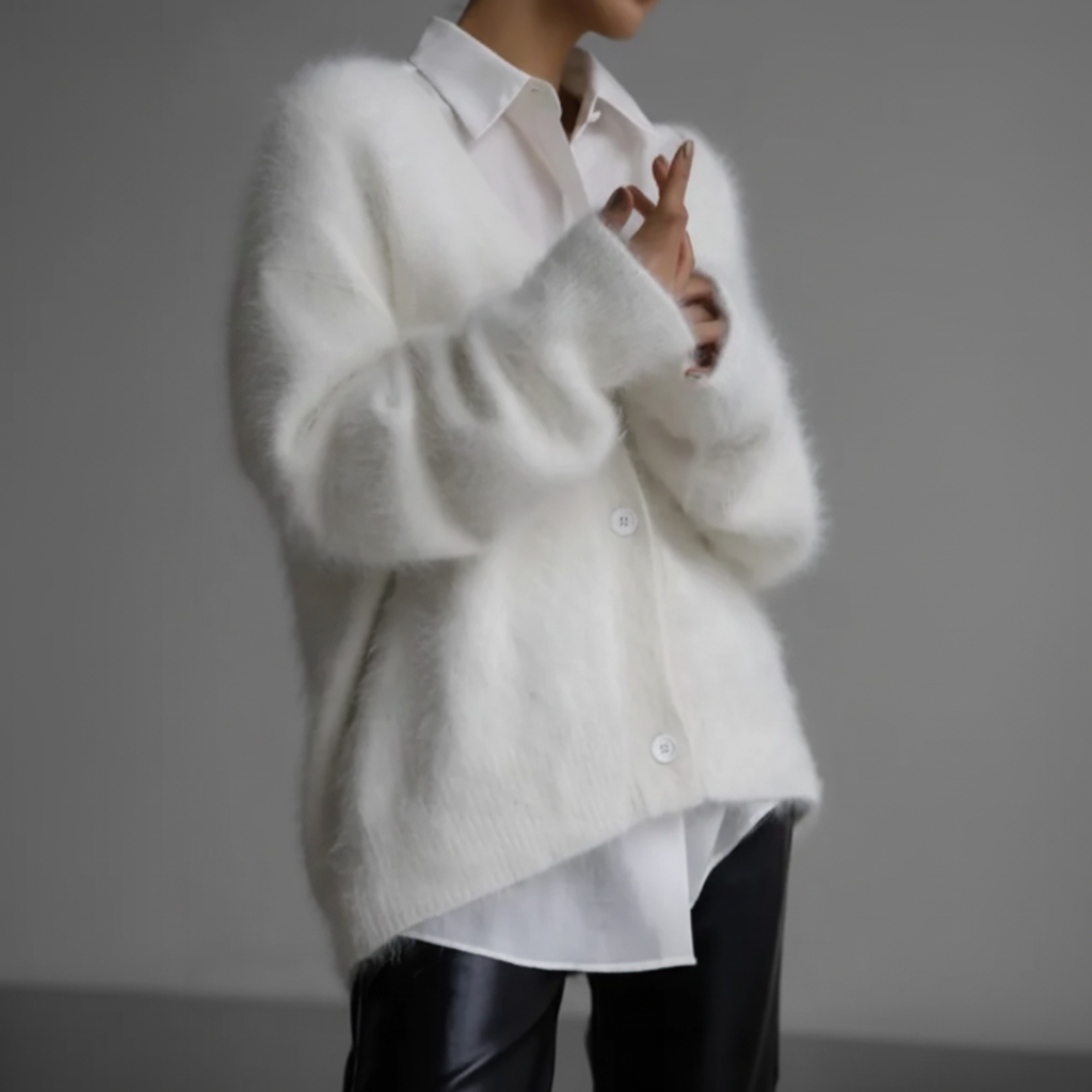 Refined Oversized Button-Up Cardigan for Modern Layered Style